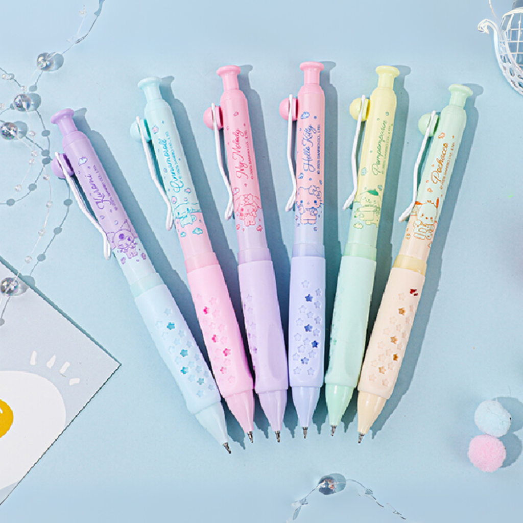 RETRACTABLE GEL PEN, 0.5MM BLACK (SANRIO FAMILY)