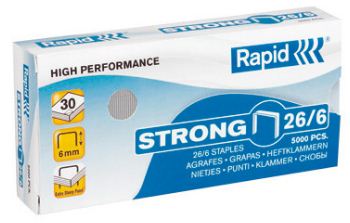 RAPID 26/6 STRONG STAPLES, 5000 PCS/BOX