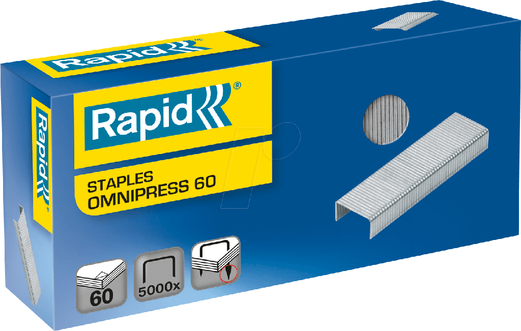 RAPID OMNIPRESS 60 STAPLES, 5000 PCS/BOX, 5000562