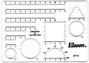 ELSOON DRAWING TEMPLATE RULER, 5X7