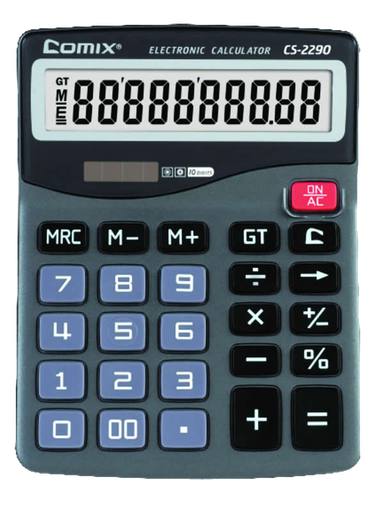 [CS-2290] COMIX 10 DIGITS MEMORY FUNCTION CALCULATOR, DUAL POWER