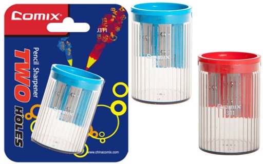 [J311] COMIX 2 HOLES PENCIL SHARPENER FOR 8MM & 10.5MM DIAMETER PENCIL