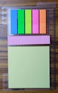 [D7039] COMIX BINDER ACCESSORY WITH 3 SIZES EASY TABS STICK ON A PLASTIC RULER, ASSORTED