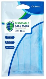 [L707-10] COMIX 3 PLY N88 FACE MASK, MELTBLOWN FILTER, 95% BFE, 10 PCS/PACK