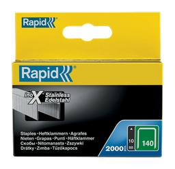 [RS 140/10SS] RAPID N140 STAINLESS STEEL STAPLES 10MM, 2000 PCS/BOX
