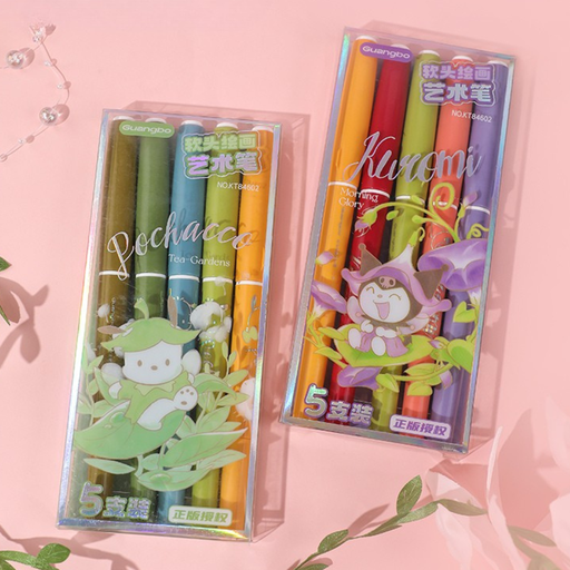 [KT84602] ART PENS WITH SOFT TIP, 5 PCS/BOX